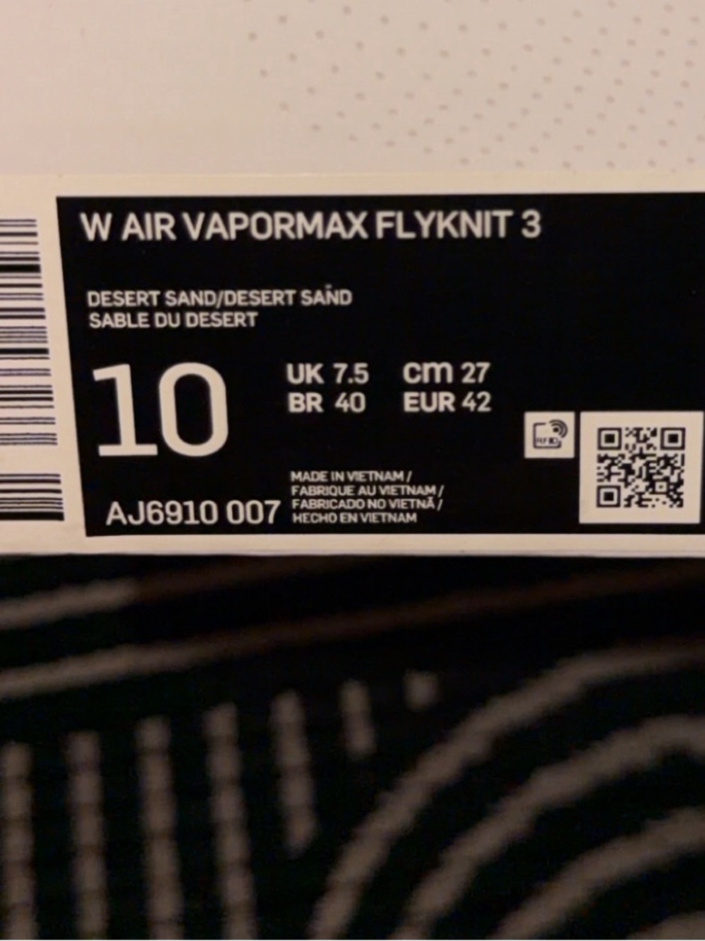 Nike Desert Sand and Pink W Air Vapormax Flyknit 3 - Picture 3 of 3